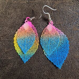 Colorful Leaf Design Earrings
